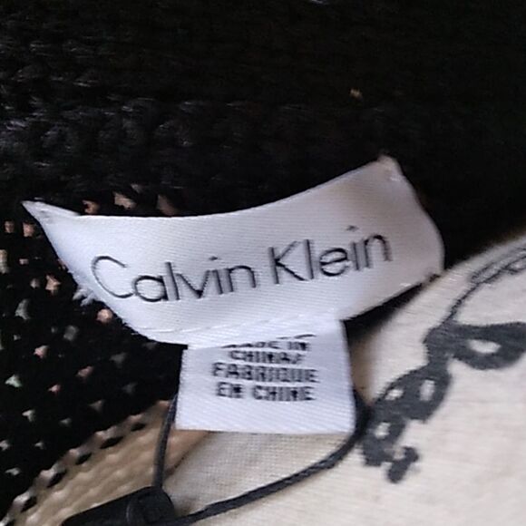 NWT CALVIN KLEIN BLACK & WHITE STRIPED BOATNECK SWEATER XS - Picture 7 of 12